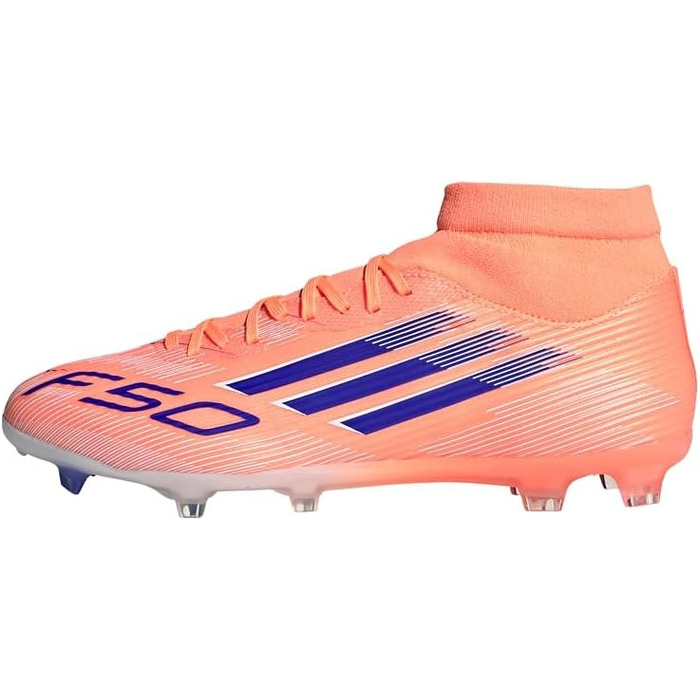 Футбольні бутси adidas F50 League Mid для твердого/многорункового покриття, 42 EU, Beam Orange/Lucid Blue/Cloud White