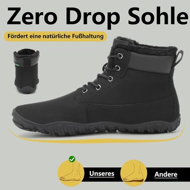 Чоловічі зимові шкарпетки-черевики SAGUARO з широкою носовою коробкою, водонепроникні, розмір 36-48 (47 EU, чорний)