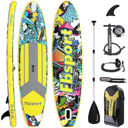 SUP дошка надувна FBSPORT, комплект для Stand Up Paddling (15 см), з регульованим алюмінієвим веслом та насосом