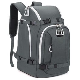 Рюкзак для лиж та сноуборду 50L з кишенями для черевиків, шолома, окулярів, рукавичок та аксесуарів, сірий