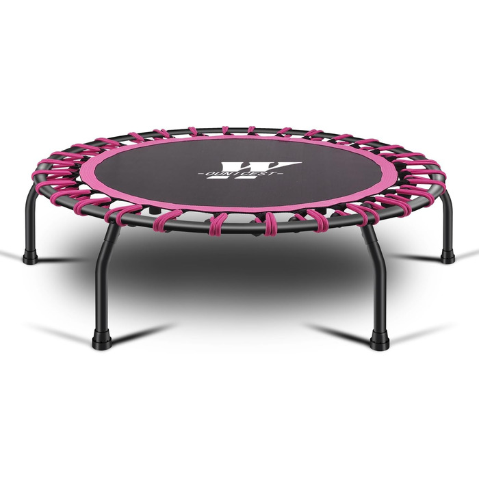 Трамплін для фітнесу 112 см, міні-трамплін для дому, рожевий, регульована ручка, вантажопідйомність до 150 кг