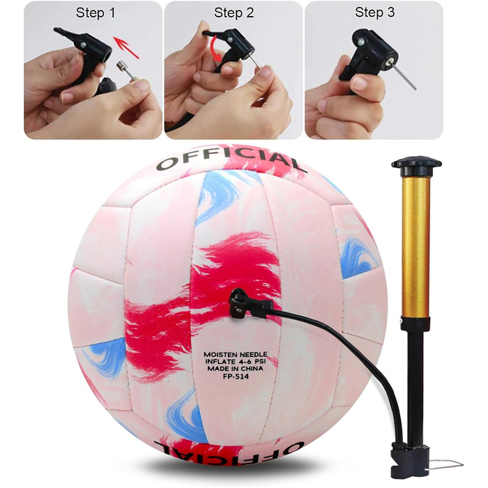 Волейбольний м'яч Fantecia для пляжного волейболу та басейну. Розмір 5, з помпою, для тренувань та гри. Підходить для юнаків та дорослих