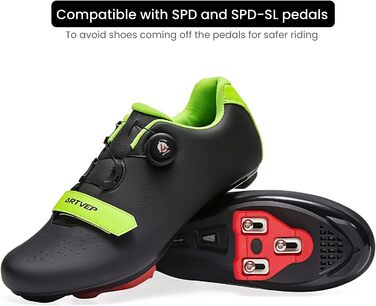 Велотуфлі для чоловіків та жінок: шосейні та MTB, сумісні з педалями Look SPD, SPD-SL, Delta Lock, Peloton. Розмір 41 EU, чорний/зелений