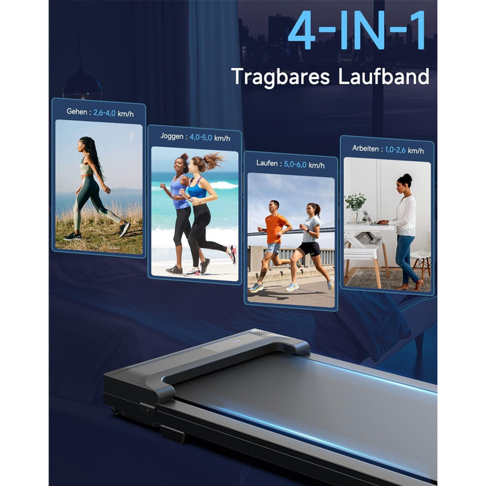 Ходьбовий тренажер Walking Pad для дому - компактний біговий килимок під стіл з LED-дисплеєм та пультом керування