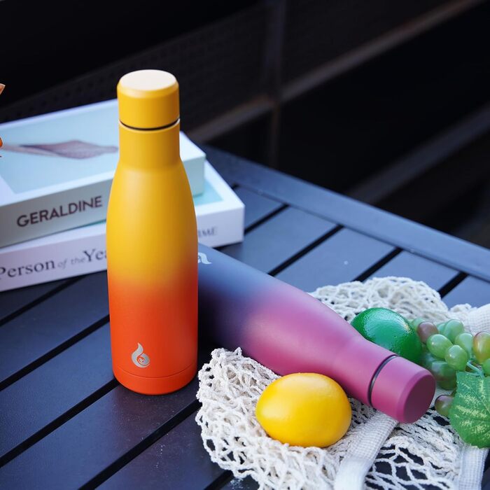 Термос-пляшка BJPKPK 500 мл з нержавіючої сталі, чорно-червоний колір. Зручна, багаторазова, для гарячих та холодних напоїв, придатна для миття в посудомийній машині.