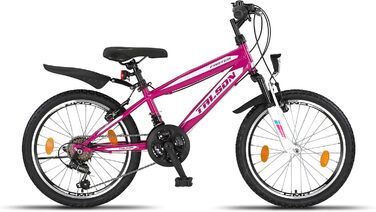 Гірський велосипед Talson 20 дюймів, 18 швидкостей, амортизаційна вилка, освітлення, новий, фіолетовий