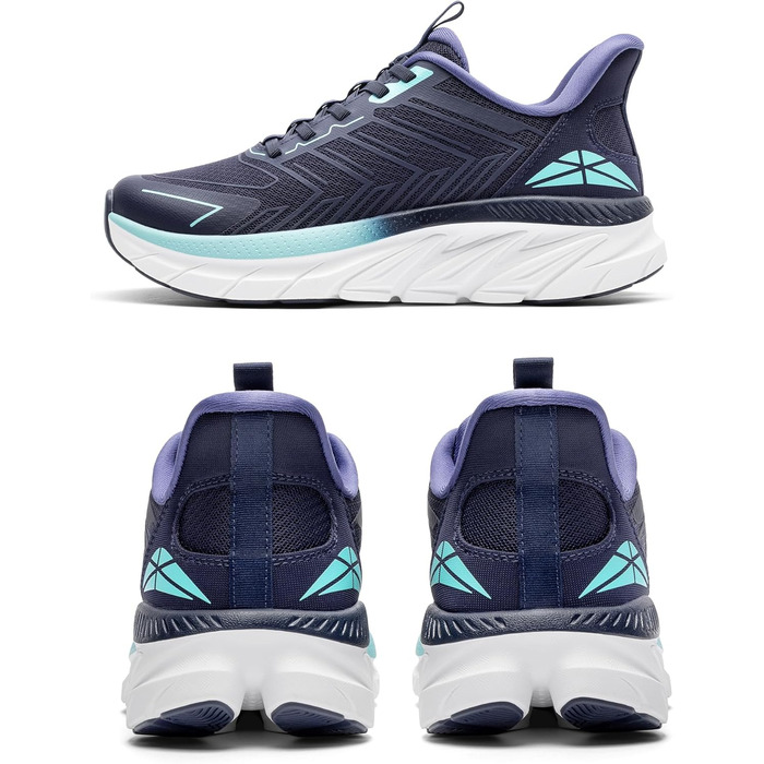 Жіночі спортивні сліпони ALLSWIFIT: зручні, дихаючі, з антиковзаючою підошвою для бігу, тенісу, фітнесу та крос-тренінгу. Білі (41.5 EU, Синій)