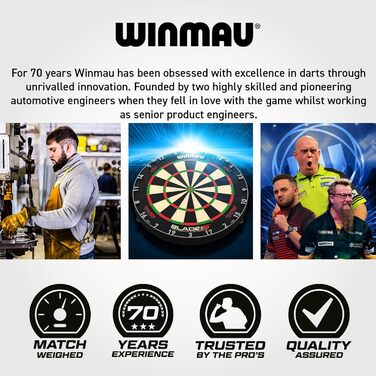 Професійний набір дротиків WINMAU Kairos 90% вольфрам, сталевий наконечник, з оперенням і стрижнями, вага 21-26 г