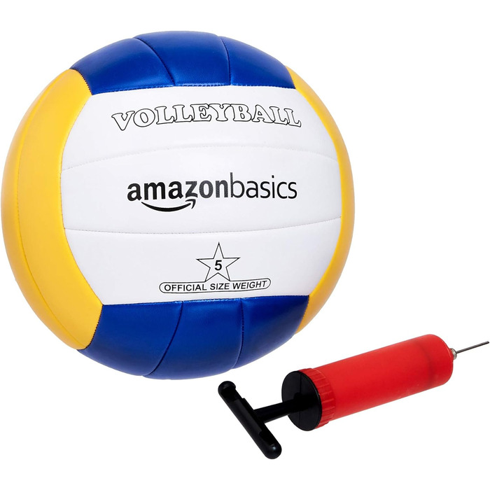 Amazon Basics Комплект для волейболу та бадмінтону, сітка, стійки, аксесуари