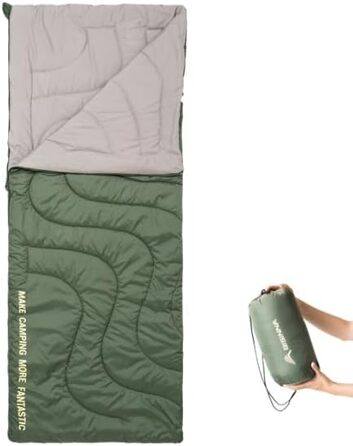 Спальний мішок BISINNA літній, ультралегкий (190x75 см), 680 г, тихий, компактний (27x15 см) для кемпінгу, фестивалів, гостей