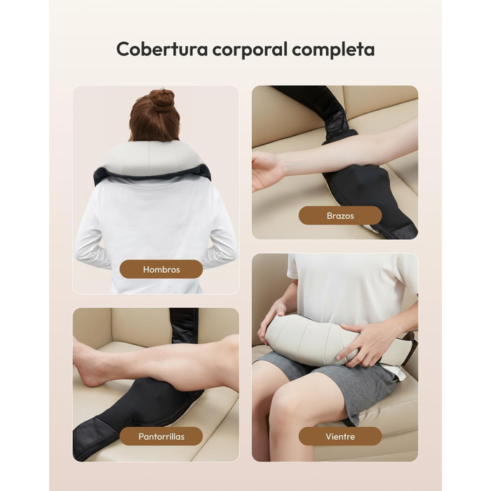 Масажний накид для крісла з підігрівом та 3D масажем, Shiatsu масажер для спини з 3 рівнями інтенсивності, Romm (V-WMN01)