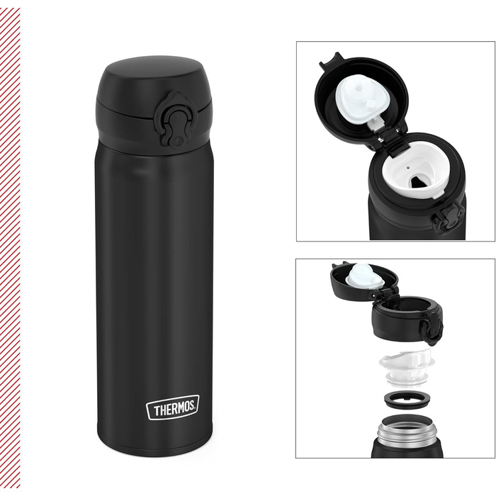Термос Thermos UltraLight 0.5 л, матовий чорний (Charcoal Black Mat) — вакуумна термобутылка для напоїв