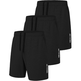 Спортивні шорти чоловічі літні швидковисихаючі. Штани для занять спортом, фітнесу, баскетболу та джогінгу з кишенями. Чорний/Темно-сірий/Чорний/Морський/Сірий (M, Чорний)