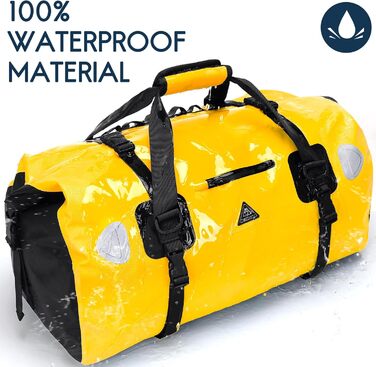 Водонепроникний рюкзак Dry Bag | Водонепроникна сумка-рюкзак для подорожей | Рюкзак-мішок Roll Top, 70L, Blue (Yellow)