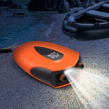 Електричний насос для SUP з акумулятором 12000mAh, 20PSI, 6 насадок для надування/здування, 12V DC, автовимкнення, для SUP, серфінгу, наметового обладнання, матраців