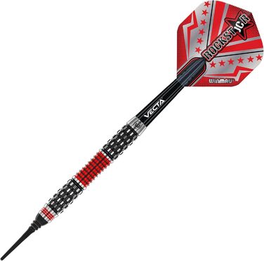 Дротики WINMAU Joe Cullen Rockstar RS 1.0, професійні, вольфрамові, з оперенням та стрижнями
