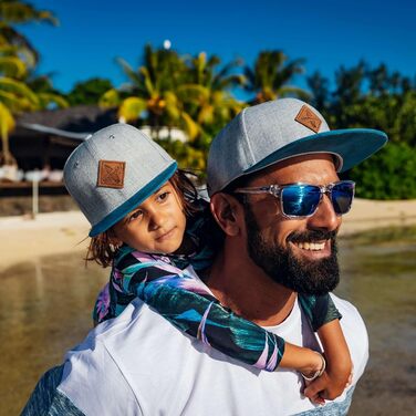 Набір бейсболок Soulbuddy для батька та сина (2 шт) — сімейна кепка Snapback для чоловіків та дітей, сіро-блакитний колір