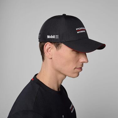 Кепка PUMA Porsche Motorsport з вигнутим козирком та логотипами Porsche Motorsport та спонсорів, чорна