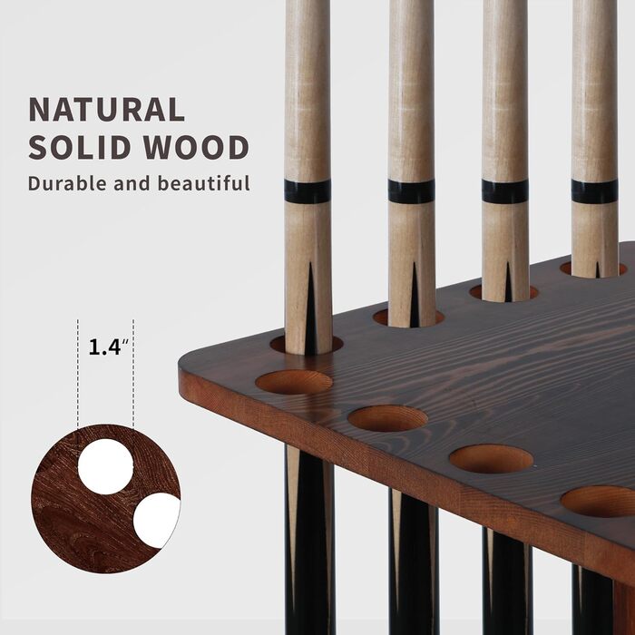 Стенд для більярдних київ (до 16 шт.) з натурального дерева - органайзер для більярдного столу