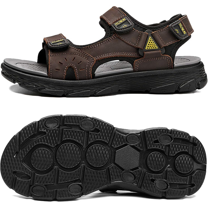 Чоловічі трекінгові сандалі Lvptsh для активного відпочинку та туризму. Зручні сандалі з натуральної шкіри, коричневого кольору, розмір 43 EU. Ідеальні для літа та пляжу.