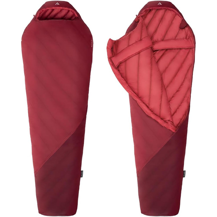 Сплячий мішок Qeedo Fluffy 6 Daunen - 3 сезони, 6°C, RDS-сертифікат, червоний (170-195 см)