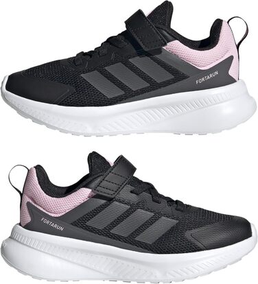 Дитячі кросівки adidas Fortarun 4.0 для дітей (34 EU, чорний, сірий, рожевий)