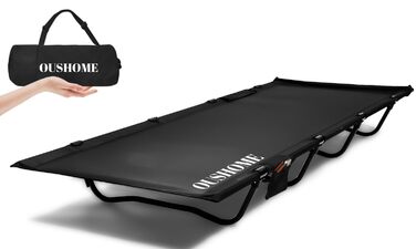 Легке туристичне ліжко для кемпінгу, 160 кг, чорне. Розкладне, портативне, для відпочинку на природі, вдома, в горах, на дачі.
