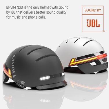 Смарт велосипедний шолом LIVALL BH51M NSO з Bluetooth, динаміками, мікрофоном, інтелектуальними покажчиками повороту, візором та датчиком падіння для дорослих