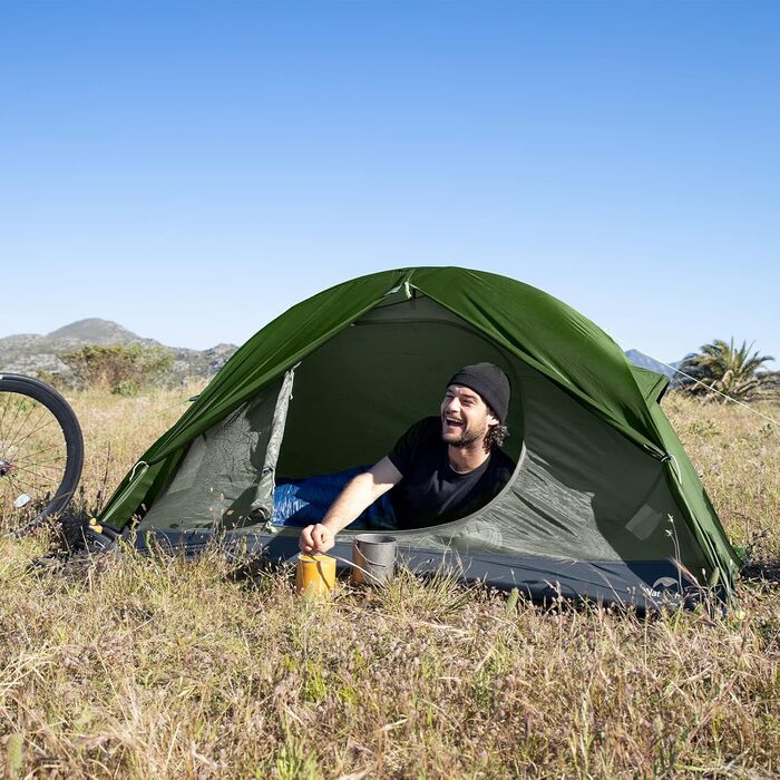 Намет Naturehike Ultraleicht 1-2 місця для кемпінгу, водонепроникний, вітрозахисний купол для трекінгу (Лісовий зелений, 1 особа)