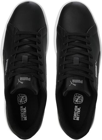Кросівки Puma Smash 3.0 L унісекс, чорні з білою підошвою, розмір 44.5 EU