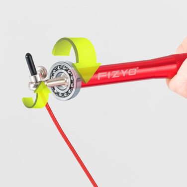Скакалка Fizyo зі сталі, для швидкого стрибкування, регульований до 330 см, для фітнесу та тренувань (Червоний)