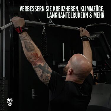 Гриппи для важкої атлетики Gymreapers (пара) для станової тяги, паверліфтингу та веслування, неопренові лямки-захисники для рук (Червоний, S)