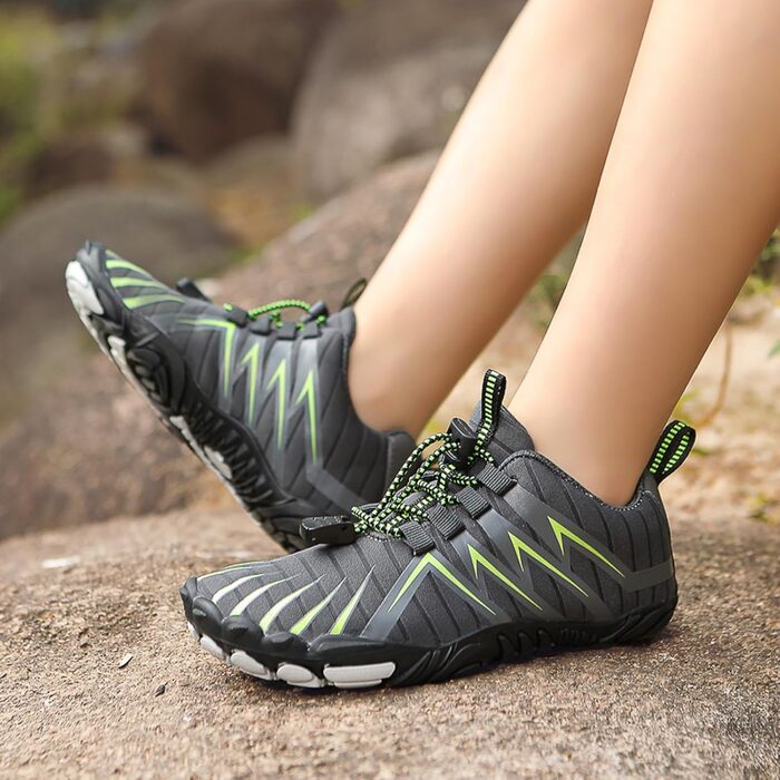 Дитячі босижні кросівки для хлопчиків та дівчаток, дихаючі, антиковзкі, легкі спортивні кросівки для ходьби та бігу, розмір EU 26-40 (39 EU, сірий)