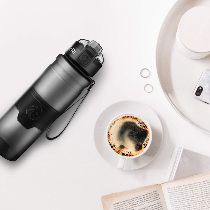 Спортивна пляшка ZORRI 700 мл, 1 л, 500 мл, 400 мл - BPA Free, для води, з содовою, без витоку, еко-пляшка для дітей, школи, спортзалу, фітнесу, велосипеда, сіра