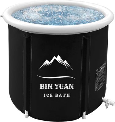 Ексклюзивна ванна для криотерапії B&Y 80см Ø, 402L - чорна, для спортсменів та любителів холодної терапії