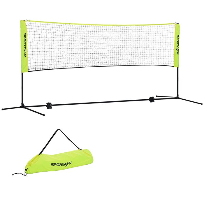 Сітка для бадмінтону SPORTNOW 3/4м, розкладна, регульована, для тенісу, бадмінтону, піклболу, волейболу, з сумкою, чорно-жовта