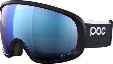 Гірськолижна та сноуборд маска POC Fovea з повним UV-захистом, антифог-покриттям, для будь-якої погоди, чорна Uranium/блакитна Partly Sunny