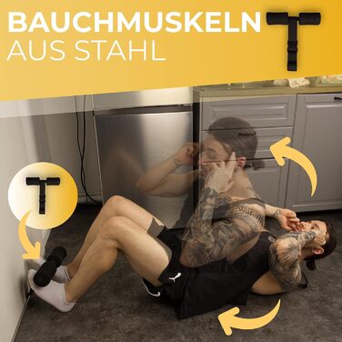 ROAD2GOAT® Тренажер для пресу - роликовий тренажер для дому, для чоловіків та жінок, чорний/золотий