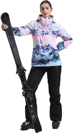 Жіночий гірськолижний костюм GSOU SNOW (2 частини) - куртка та штани, водонепроникний, вітронепроникний, дихаючий, з утепленням, XL