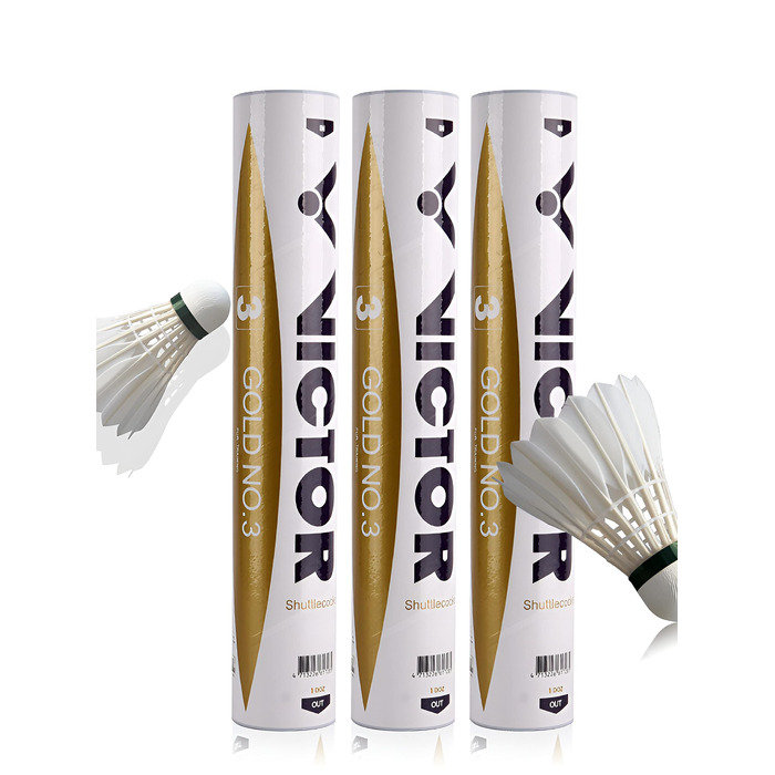 Волан для бадмінтону Victor Gold Nr. 3, 12 шт. – якісні перові волани для гри