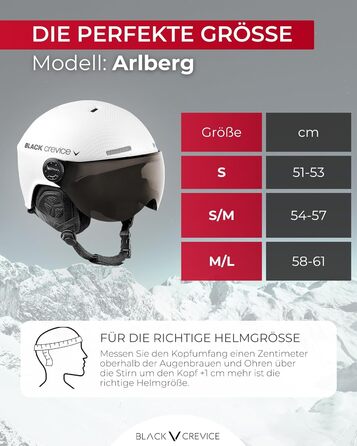 Шолом гірськолижний Black Crevice Arlberg з візором 2 шт. білий/карбон, M/L (58-61)