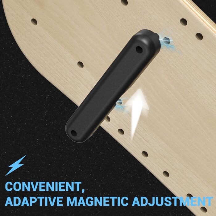 Балансборд Sportneer 7 режимів - тренажер для рівноваги, дошка для серфінгу, ролерборд, з м'ячем та стопорами (дерево)