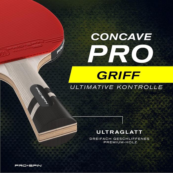 PRO SPIN стіл тенісний ракетка - карбонова професійна ракетка, преміум-якість, прецизійний контроль, гума Spin, товщина гуми 2.0 мм, захисний чохол, висока продуктивність, стильний дизайн, 1 шт (червоний)