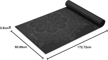 Килимок для йоги Gaiam Premium 6 мм з малюнком Midnight Mandala - антиковзаючий, для йоги, пілатесу та фітнесу
