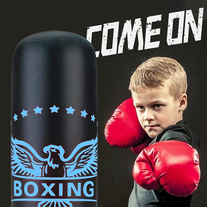 Надувний боксерський мішок для дітей 160 см з рукавичками. Підходить для карате, тхеквондо, ММА. Боксерський мішок з підставкою для дорослих та дітей.