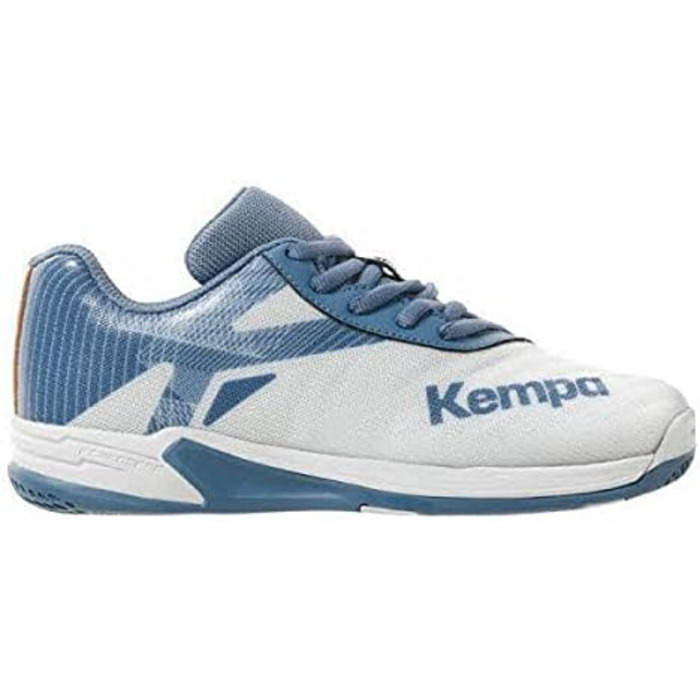 Дитячі гандбольні кросівки Kempa Wing 2.0 Junior - біло-сталево-блакитні (28 EU, вузька колодка)