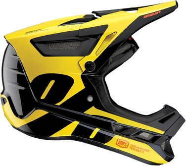 Шолом для даунхілу MTB/BMX, 100% композит, легкий та дихаючий, склопластик, з козирком і підборіддям, жовтий неон, розмір L