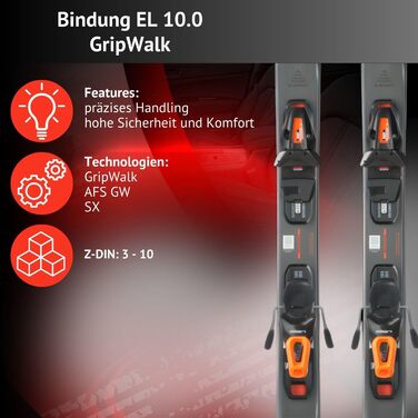 Лижі гірськолижні Elan Element 78 SX, 152 см - Early Rise Rocker, кріплення EL10.0 GW Z3-10 - для досвідчених та хороших лижників