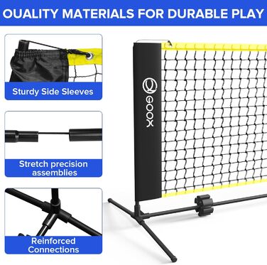 Набір для піклболу GOOX 6FT: портативна сітка для гри в приміщенні та на вулиці