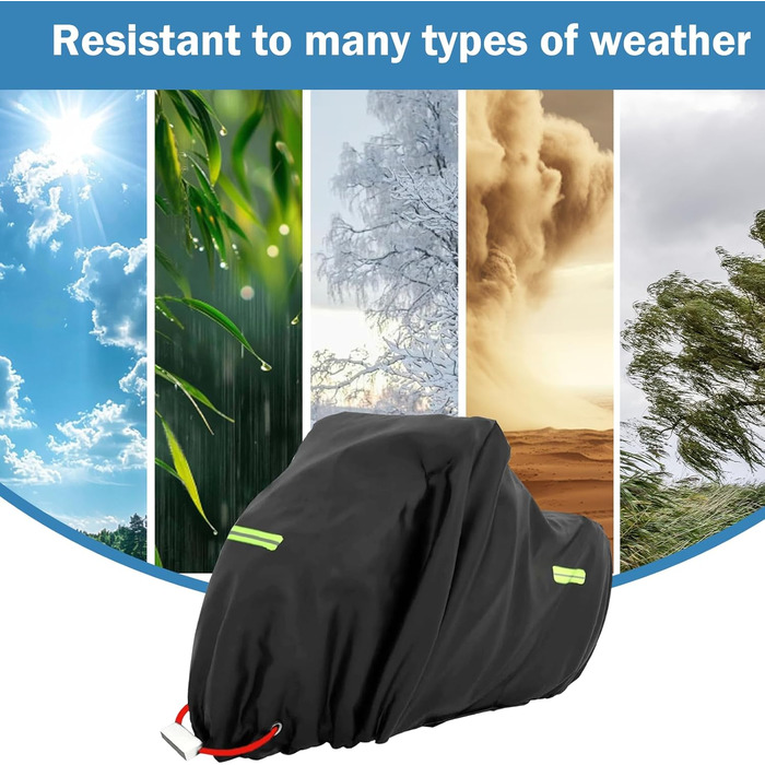 Водонепроникний чохол для мотоцикла та скутера XXXL, захисна накривна тканина 420D Oxford для вулиці, 265x105x133 см